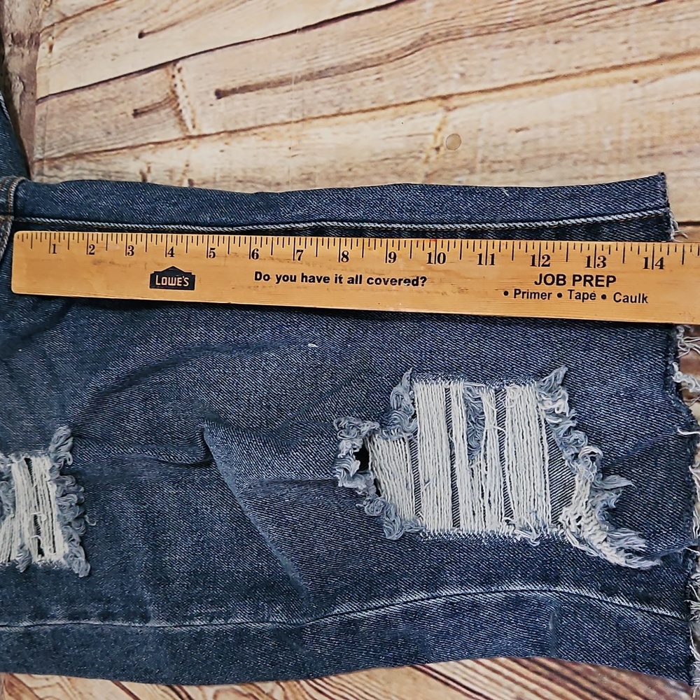 Fashion Nova High Waisted DIY Bermula Jean Jorts Rough Edge Size 13 - Picture 7 of 7